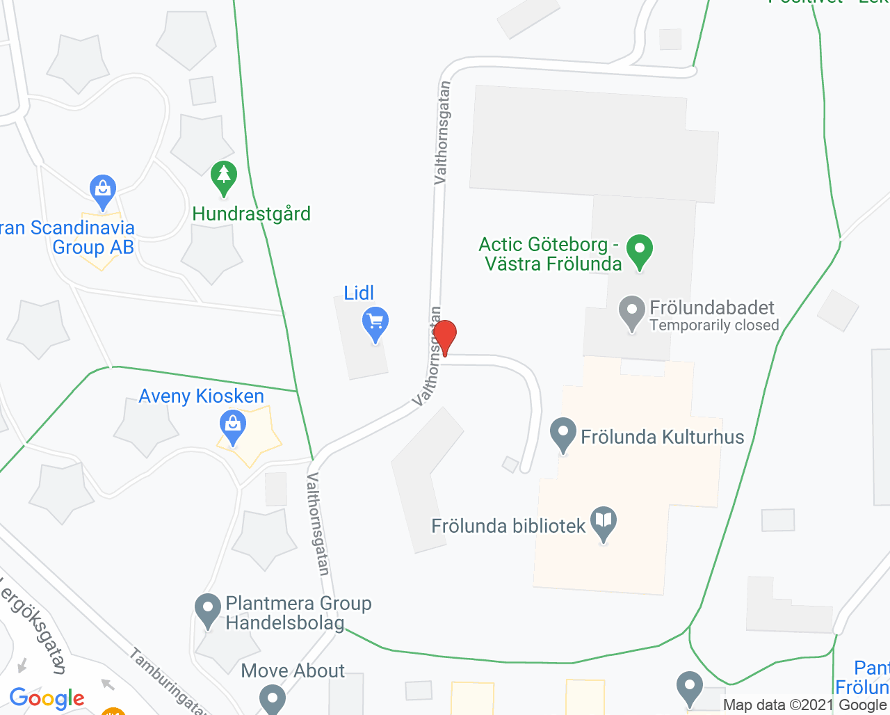 Karta till Folktandvården Frölunda Kulturhus Gbg, Västra Frölunda