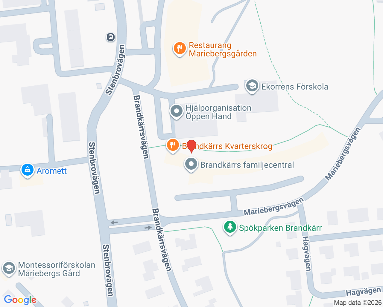 Karta till Barnavårdscentralen för Ekensbergsbarn Brandkärr, Nyköping