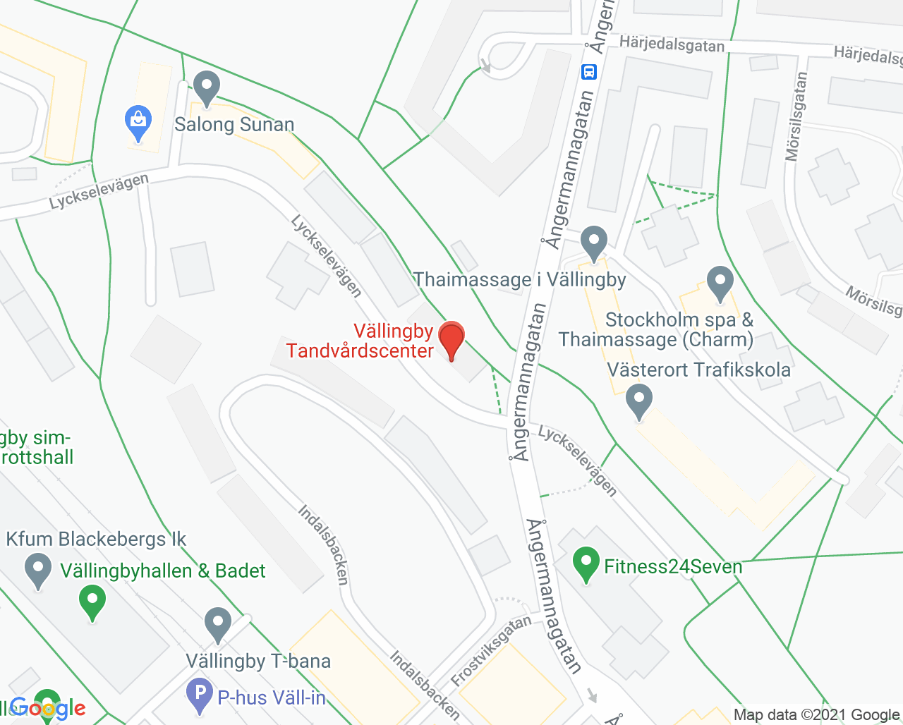 Karta till Vällingby Tandvårdscenter AB, Hässelby/Vällingby