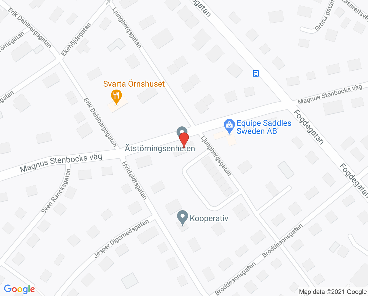 Karta till Ätstörningsmottagningen Halmstad