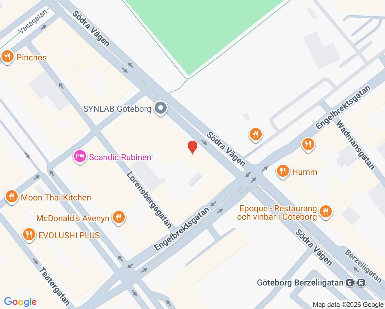 Karta till Venous Centre Göteborg