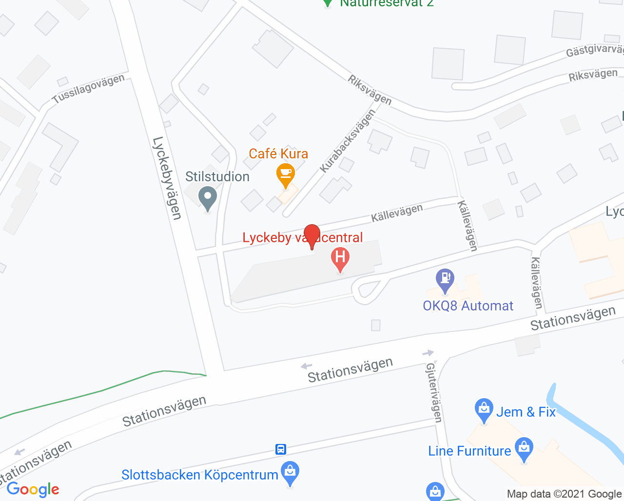 Karta till Barnmorskemottagning Lyckeby