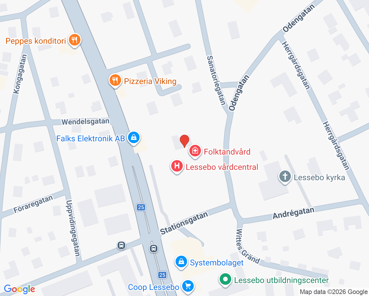 Karta till Folktandvården Lessebo, Lessebo