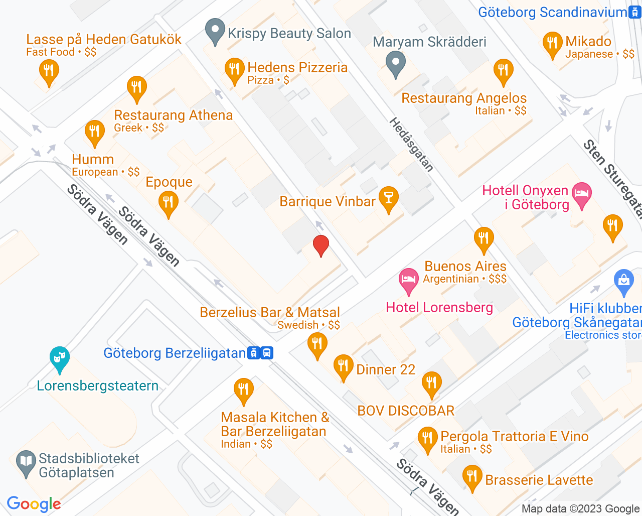 Karta till DR SMILE Göteborg Berzeliigatan