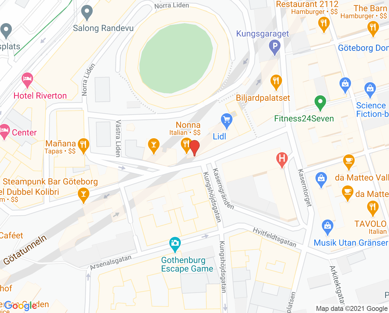 Karta till FoU primär och nära vård Göteborg och Södra Bohuslän, Göteborg