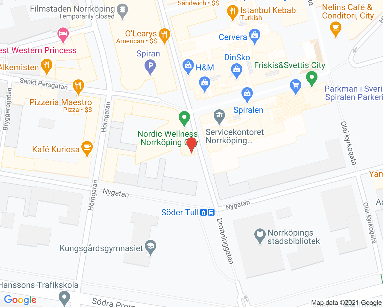Karta till Audika Norrköping