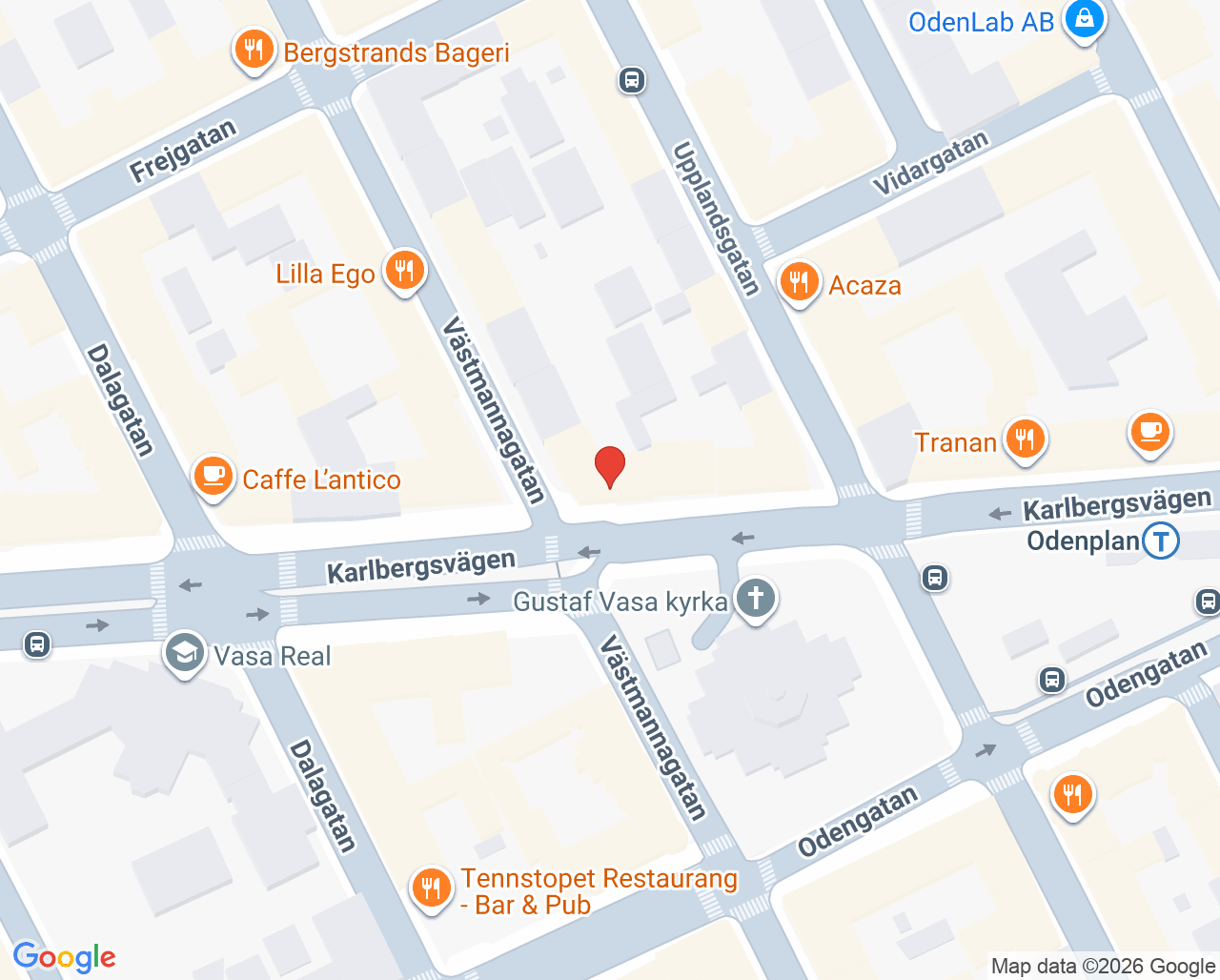 Karta till DR SMILE Stockholm Odenplan