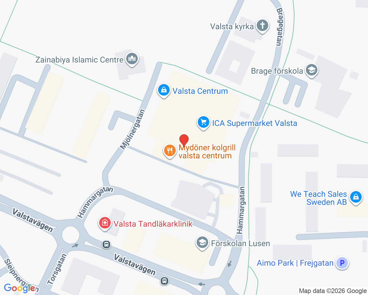 Karta till Valsta BVC