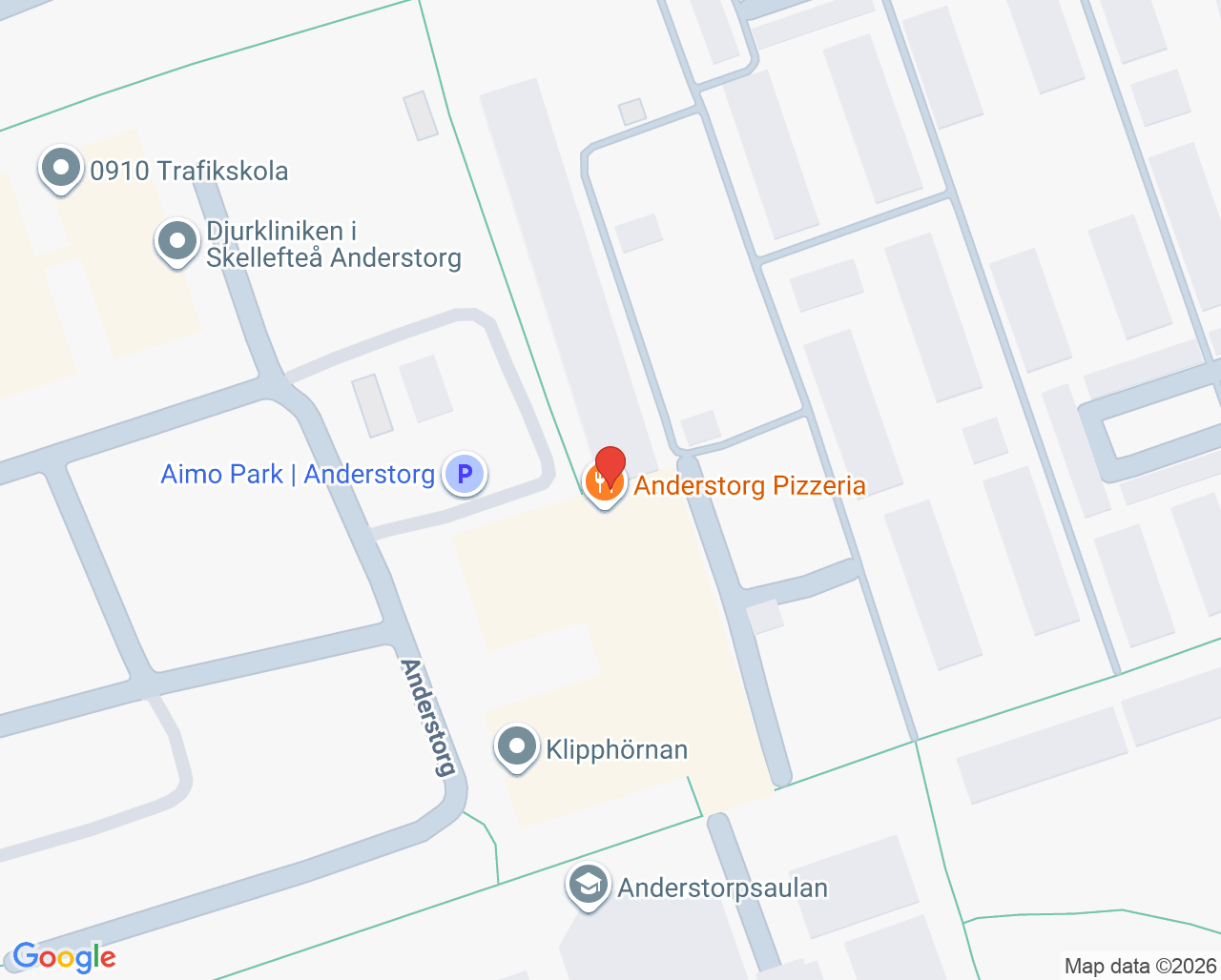 Karta till FTV Kompetenscentrum Skellefteå