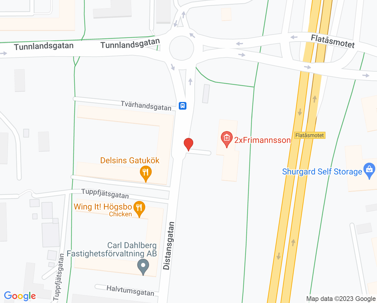 Karta till Tandläkarne Frimannsson, Västra Frölunda