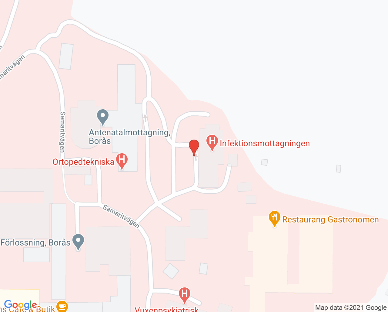 Karta till Infektionsmottagning Borås, Borås