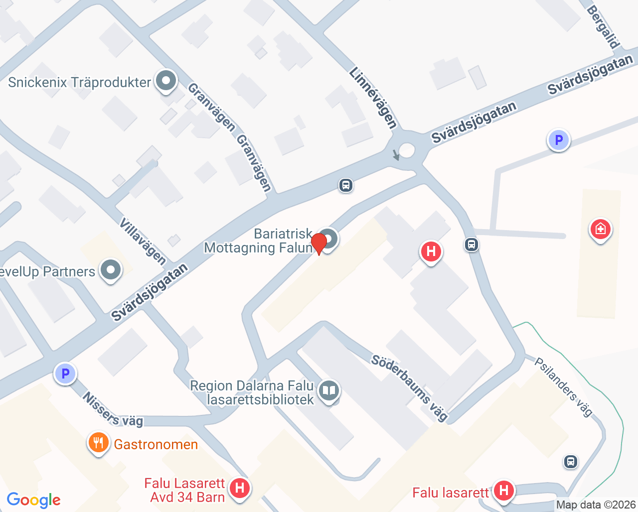 Karta till Könsdysforimottagning Dalarna