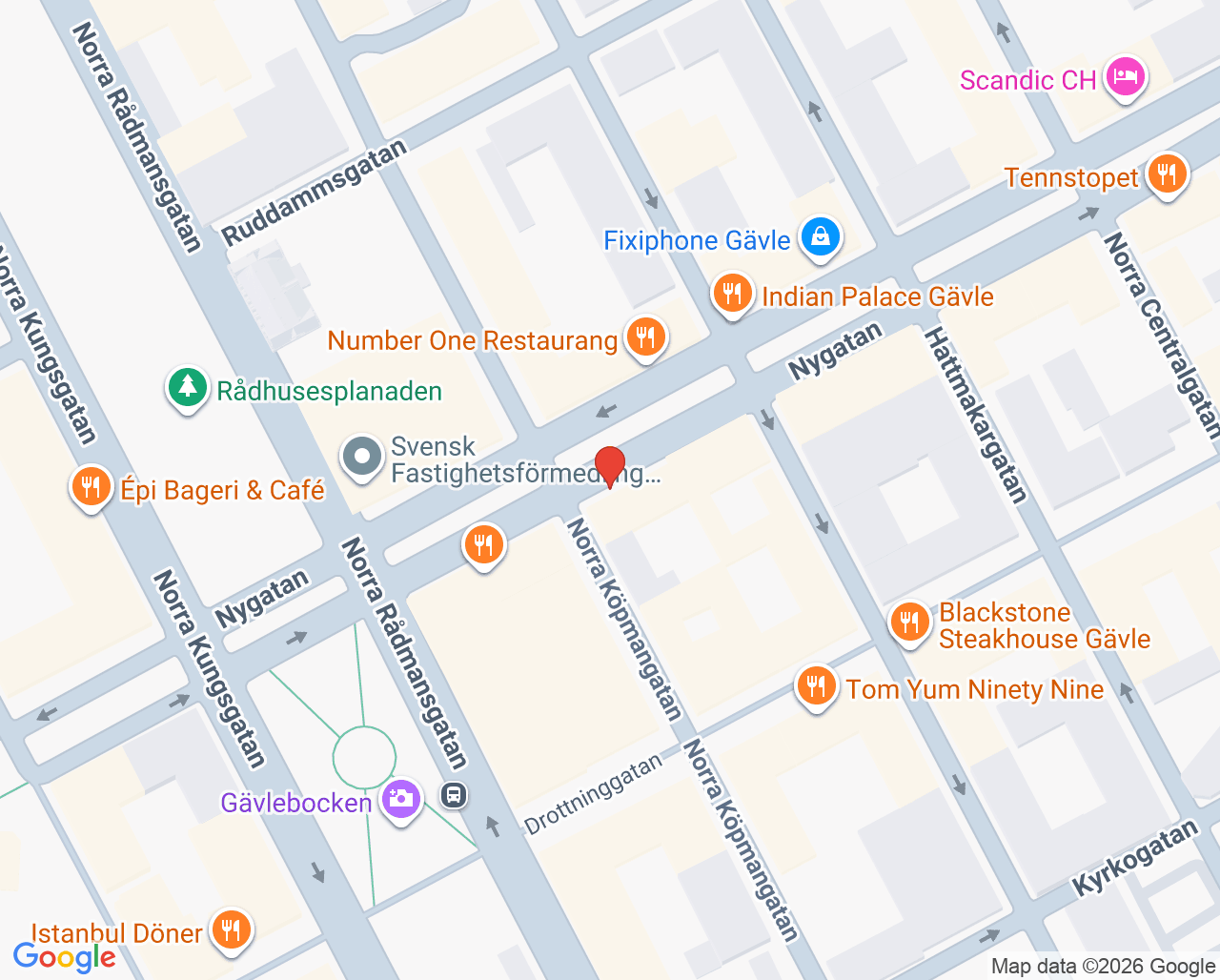 Karta till Tandlaget Borr och Tång Ellen Järperyd, Gävle