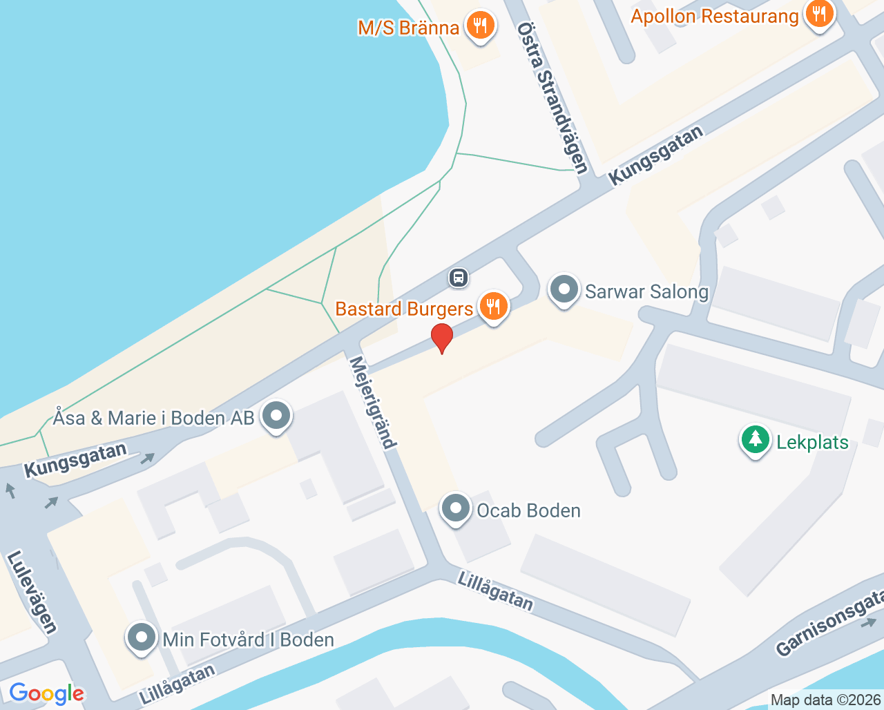 Karta till Psykiatriska öppenvårdsmottagningen Boden