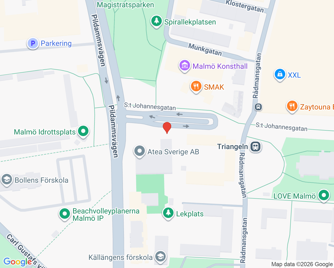 Karta till Minnesmottagning Malmö