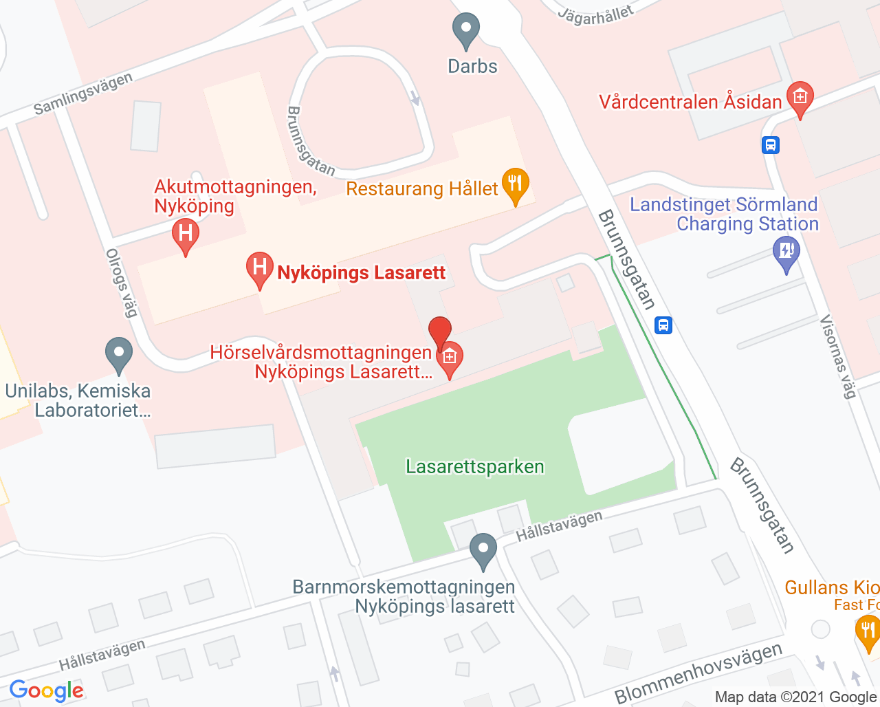 Karta till Vital Nyköping