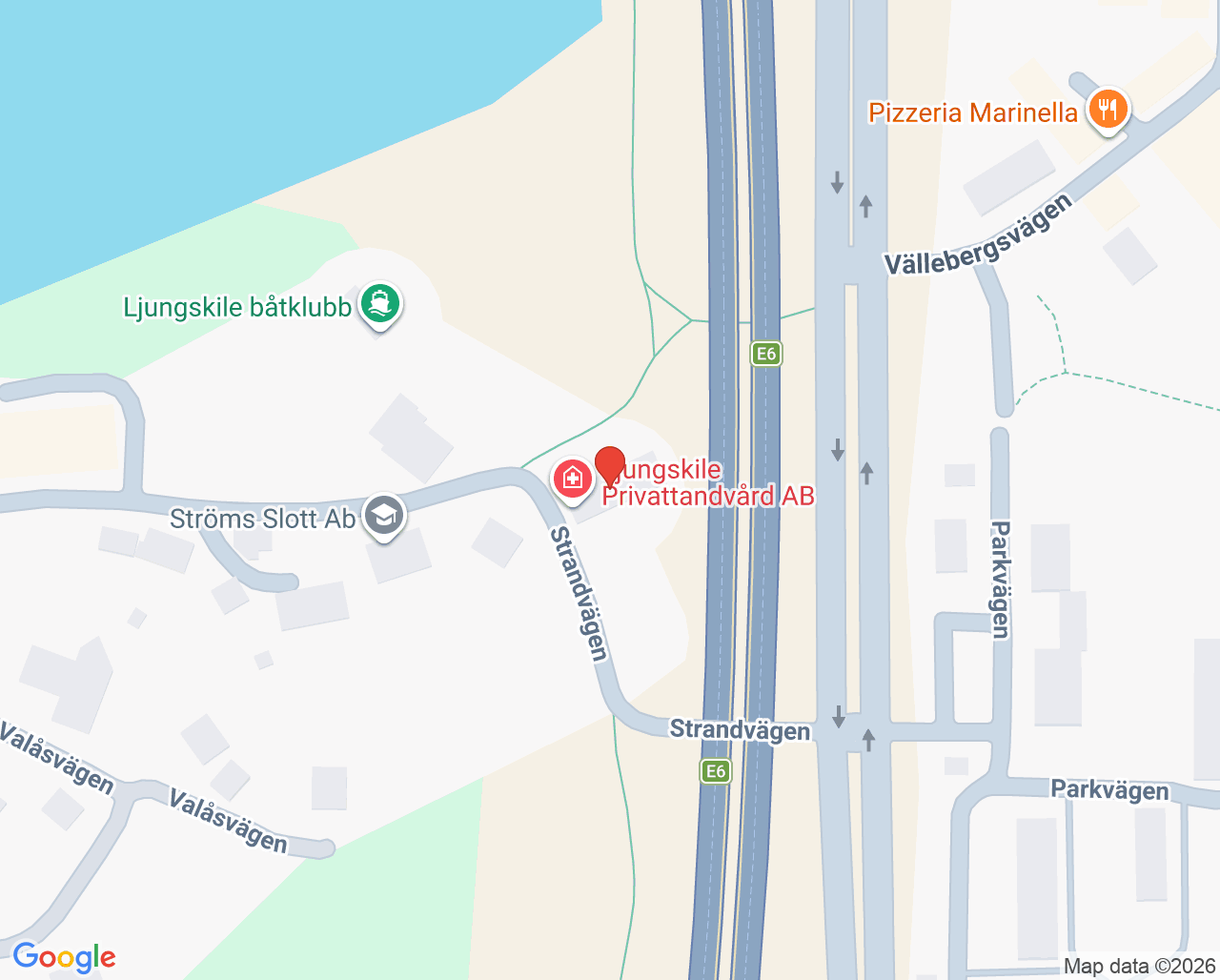 Karta till Tandkliniken Tången, Ljungskile