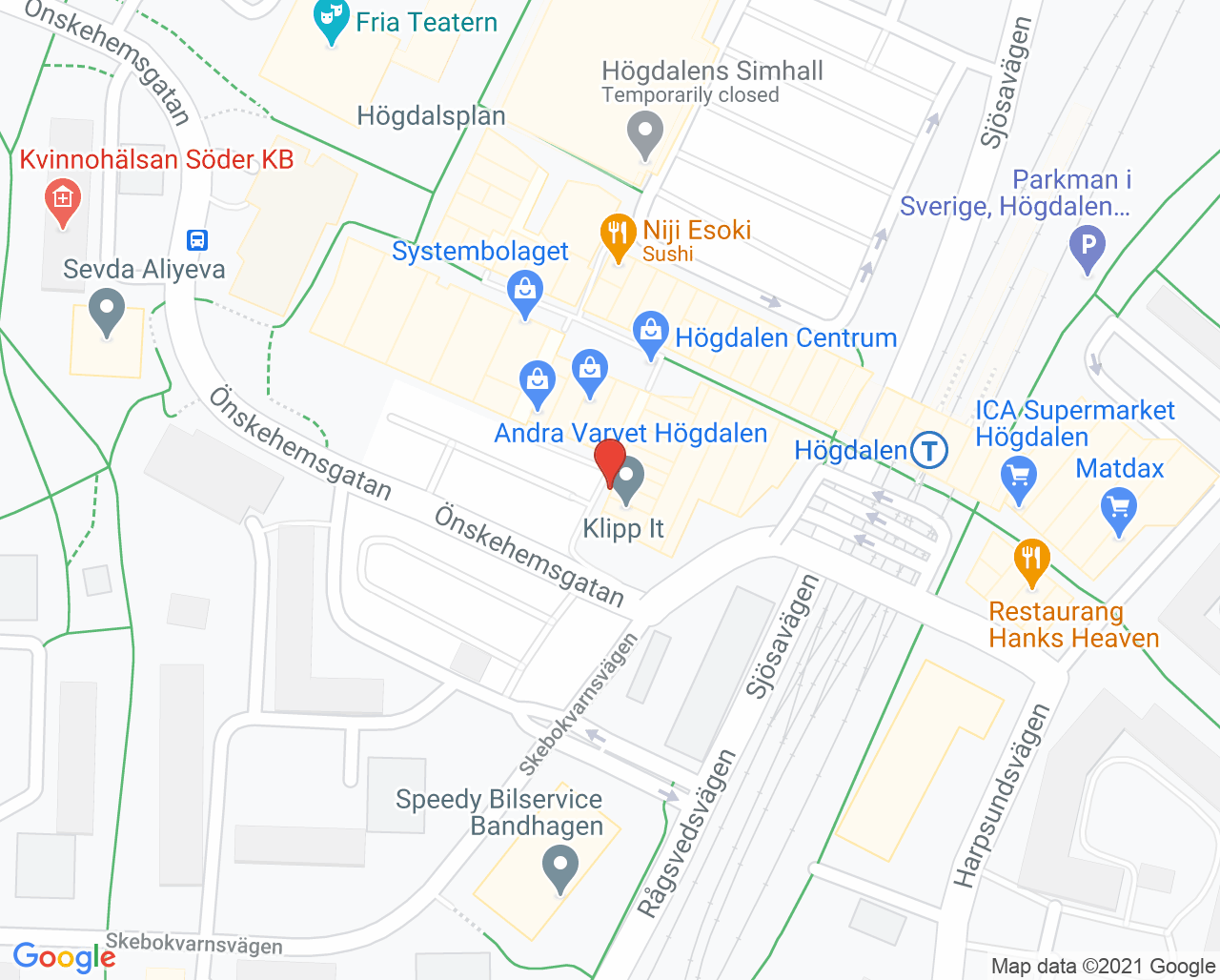 Karta till Folktandvården Högdalen