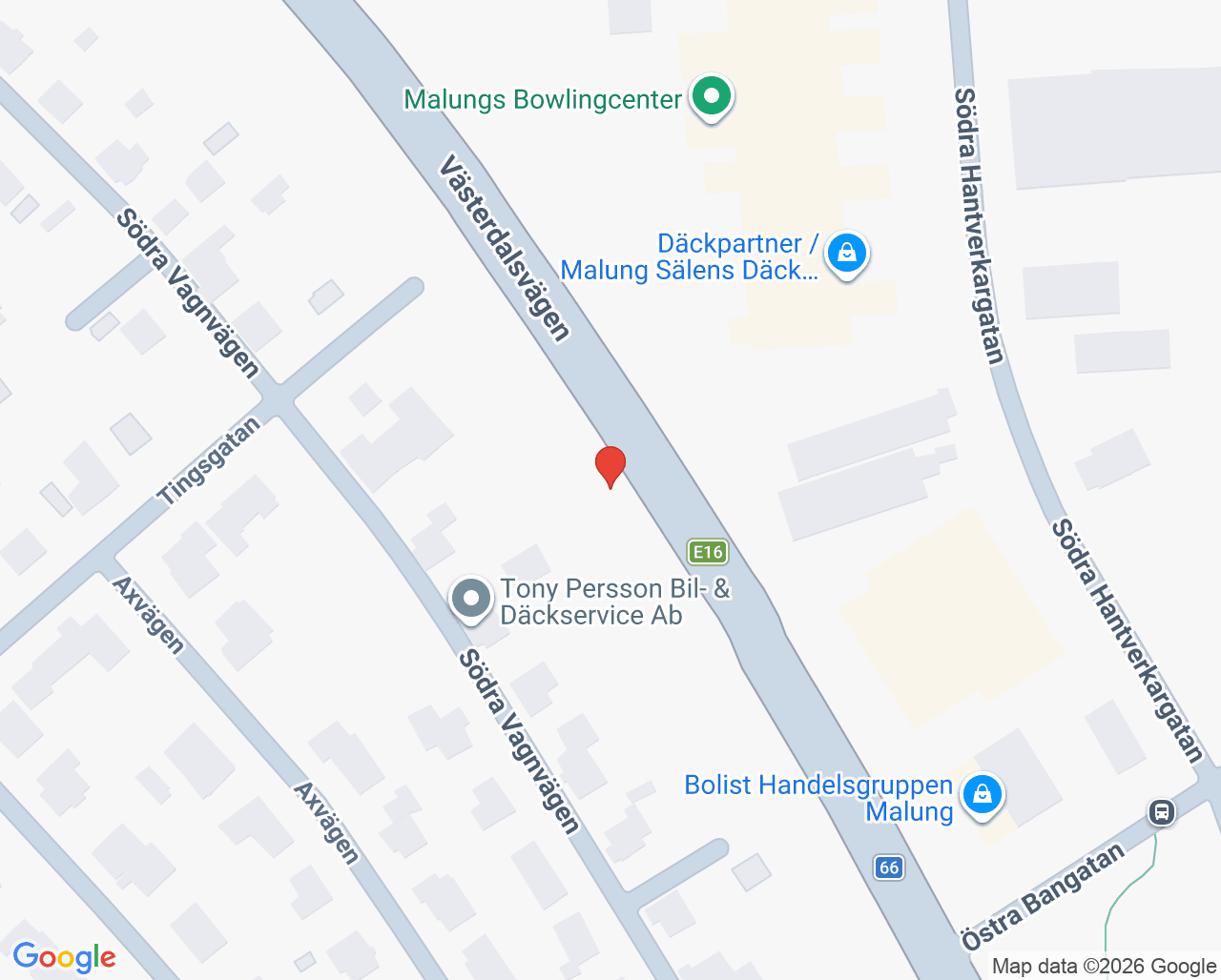 Karta till Ungdomsmottagning Malung