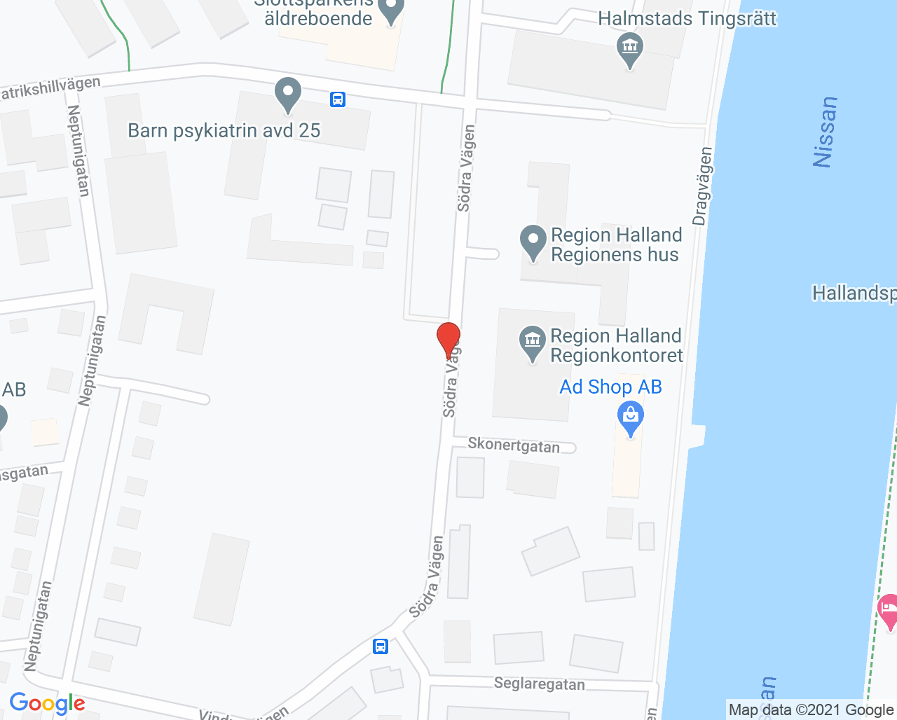 Karta till Ledning, Halmstad