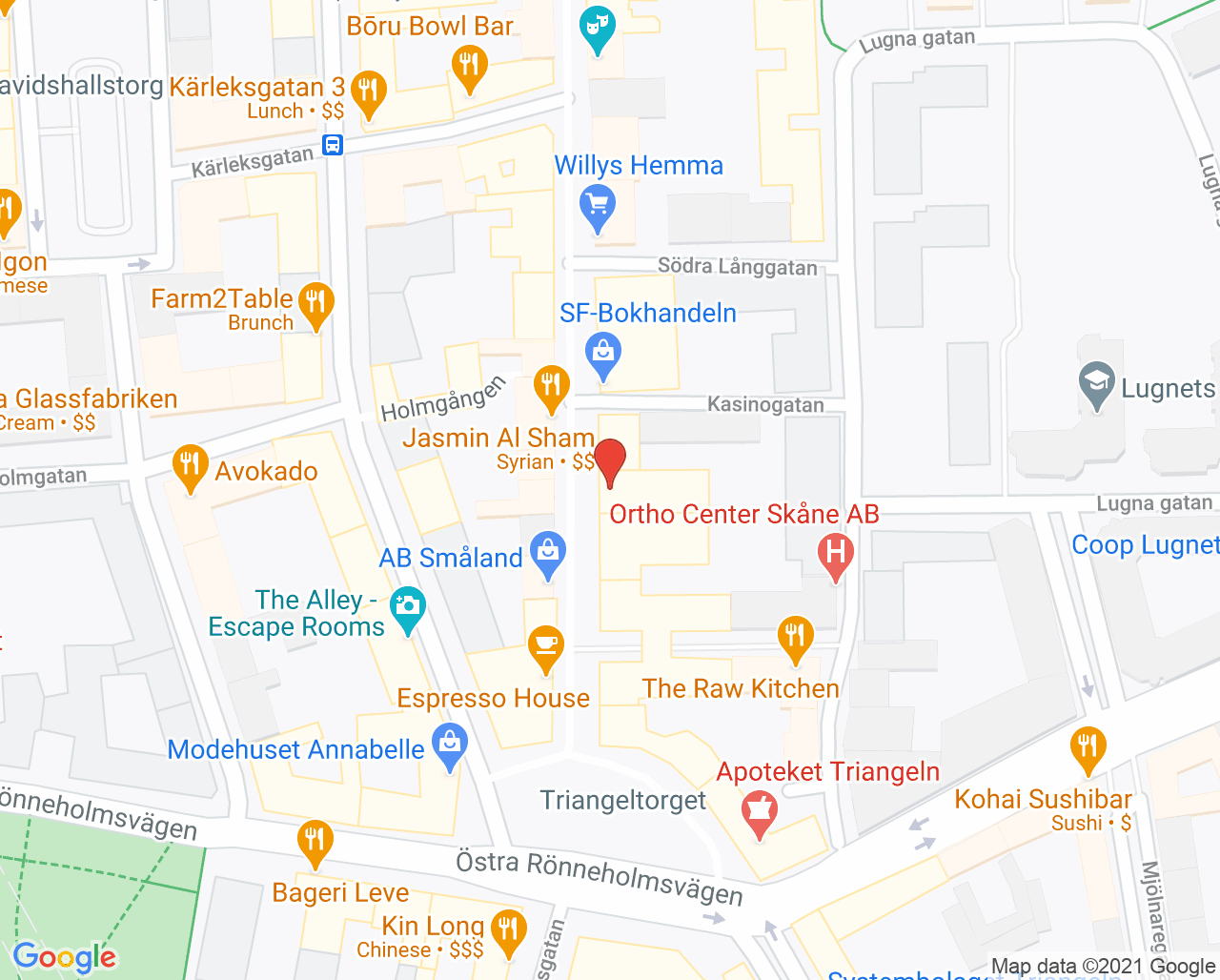 Karta till Tandläkare Mahmoud Eskafi, Malmö