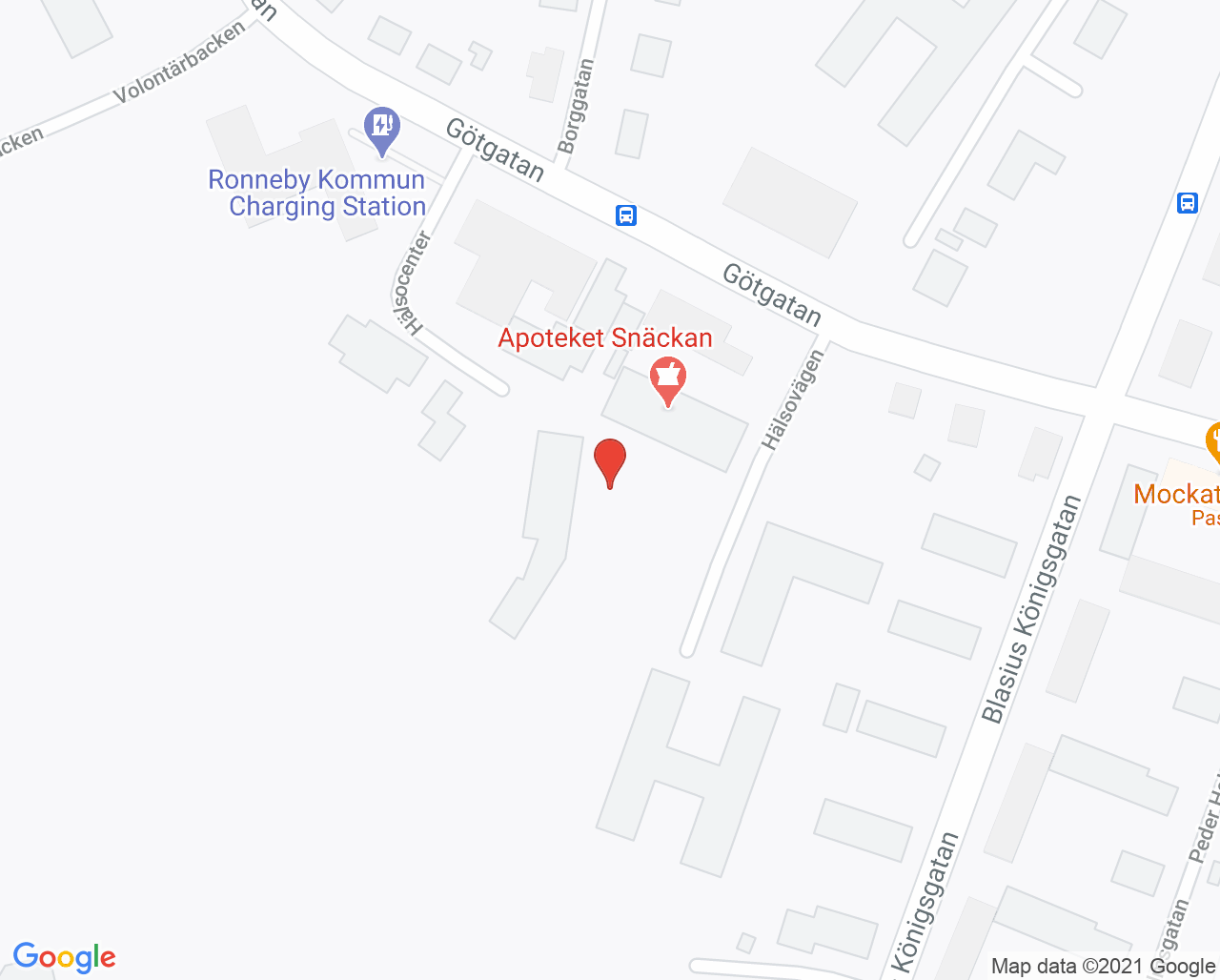 Karta till Barnmorskemottagning Ronneby