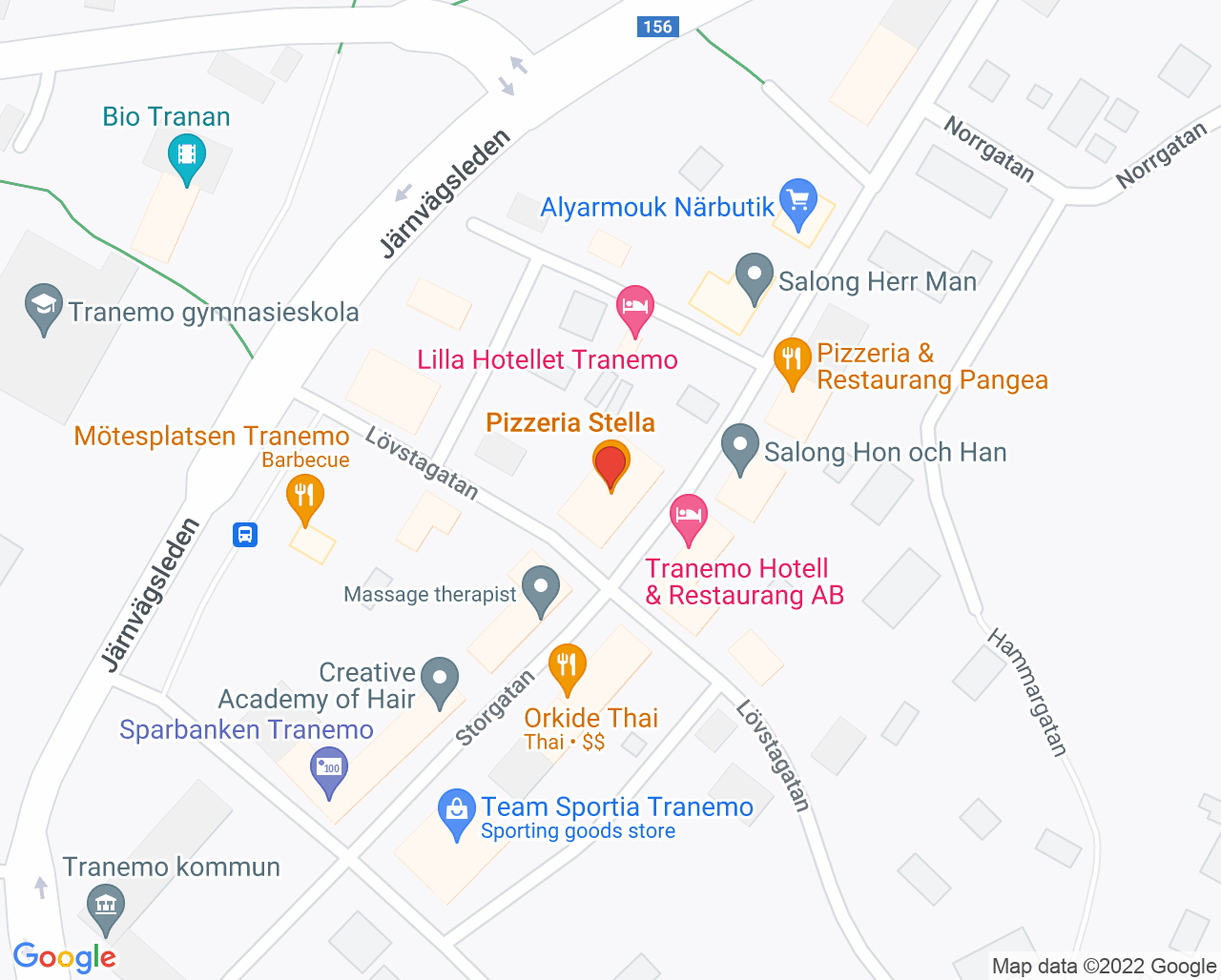 Karta till Tranemo ungdomsmottagning, Tranemo