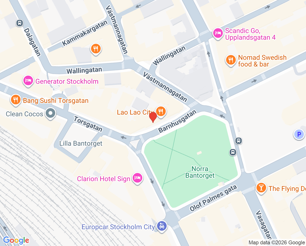 Karta till Revi Health Stockholm City