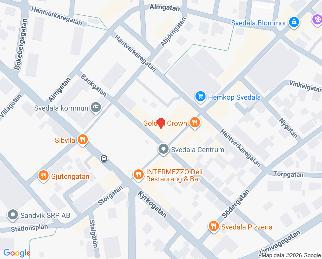 Karta till Nyttoliv Hälsocenter Svedala, Svedala