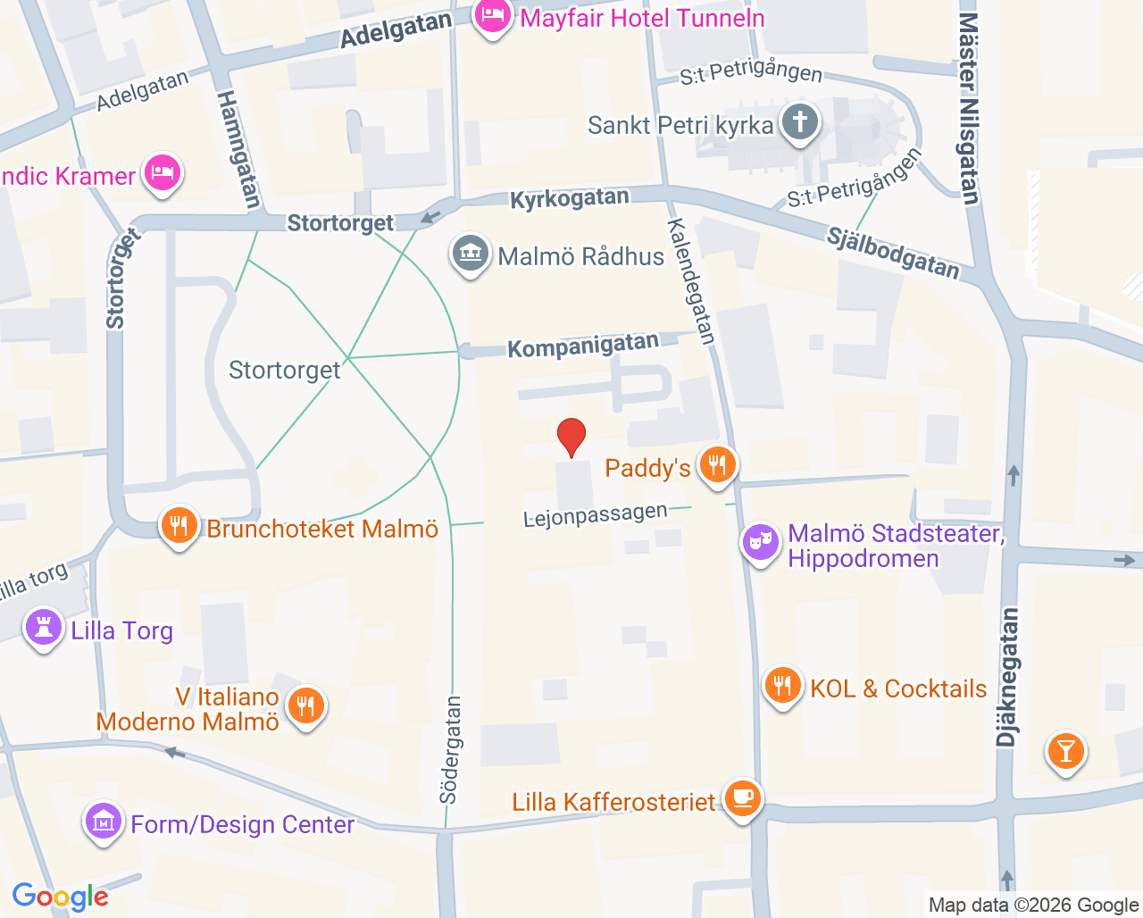 Karta till Psykoterapimottagning Linnea Flank Malmö