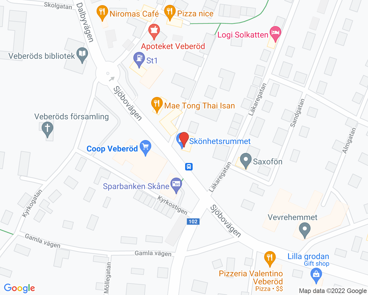 Karta till Veberöds Medicinska Fotvård