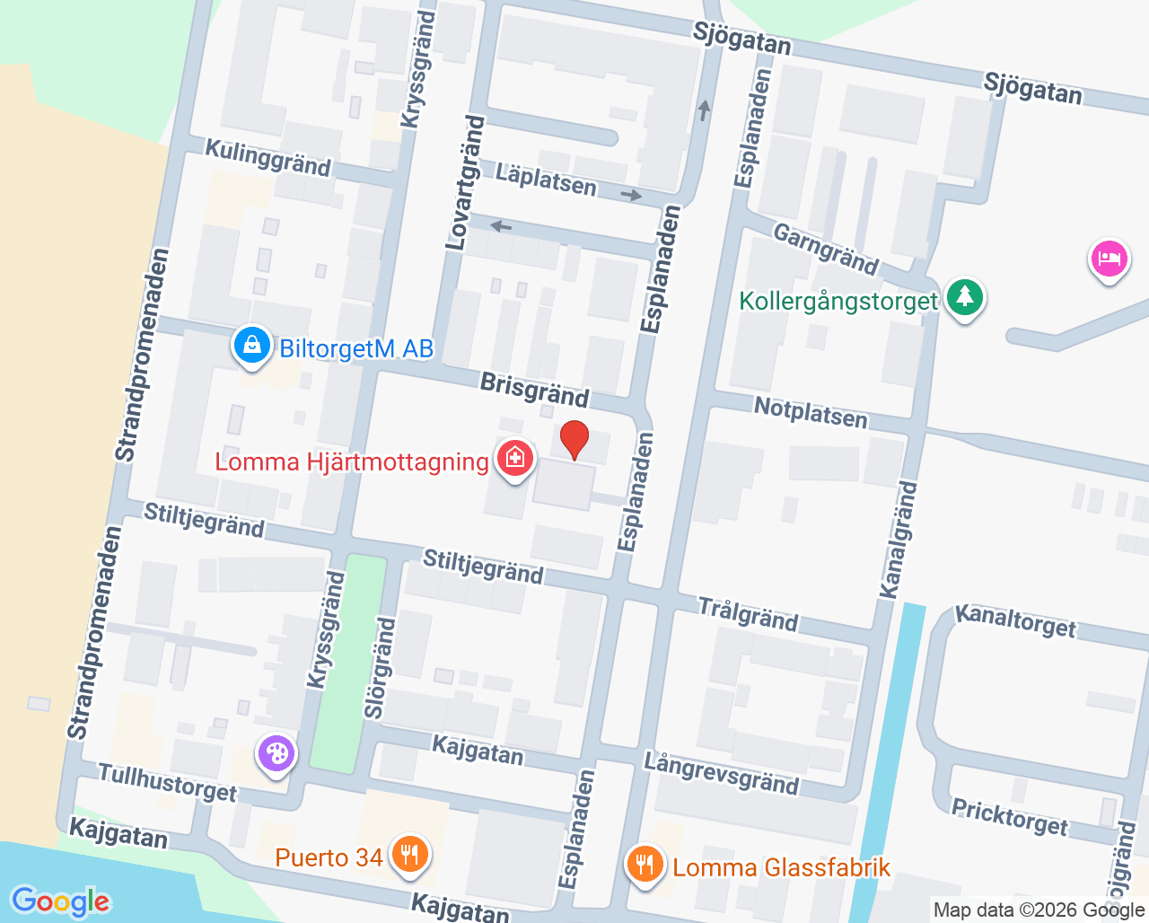 Karta till Psykoterapimottagning Mentum Lomma