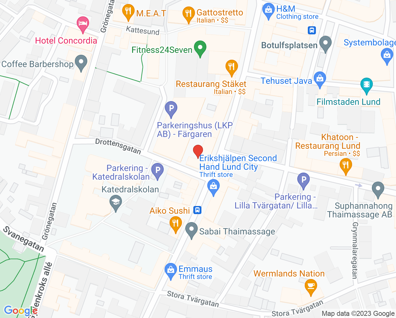 Karta till Frida Kraft Psykologmottagning, Lund