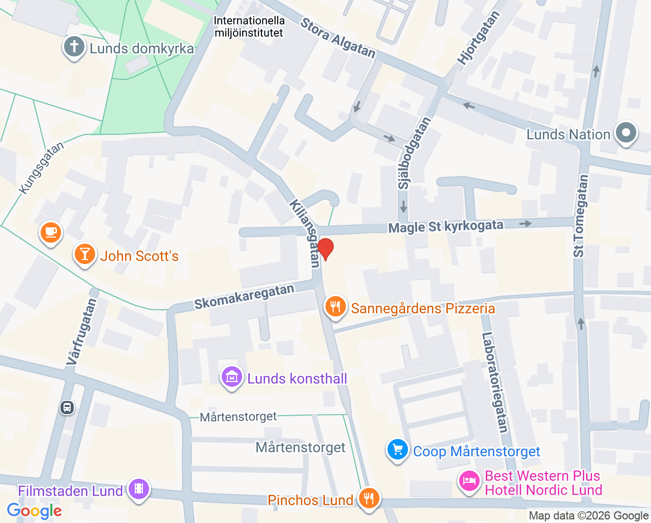 Karta till Elmkvist Psykologmottagning, Lund