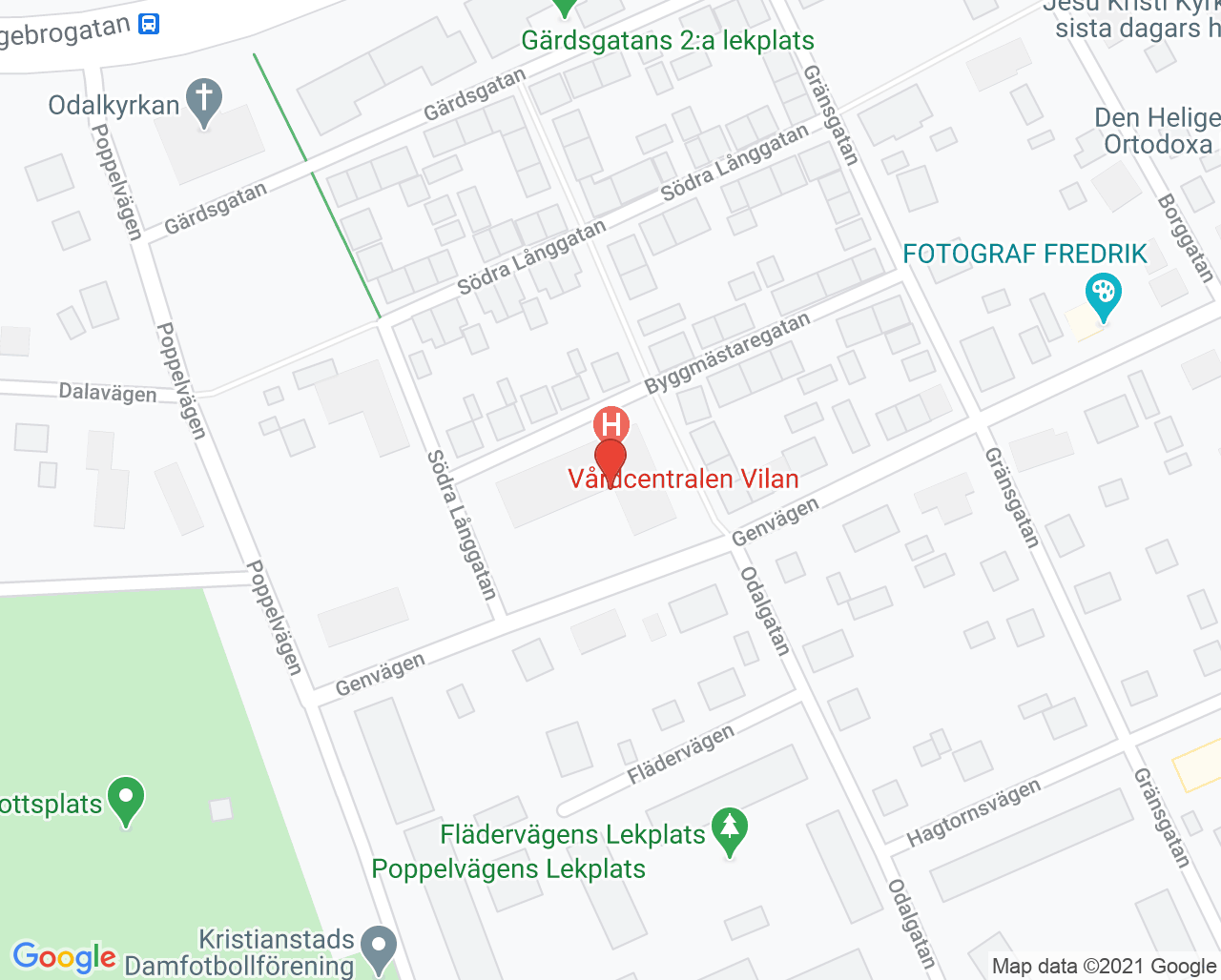 Karta till Vårdcentralen Vilan
