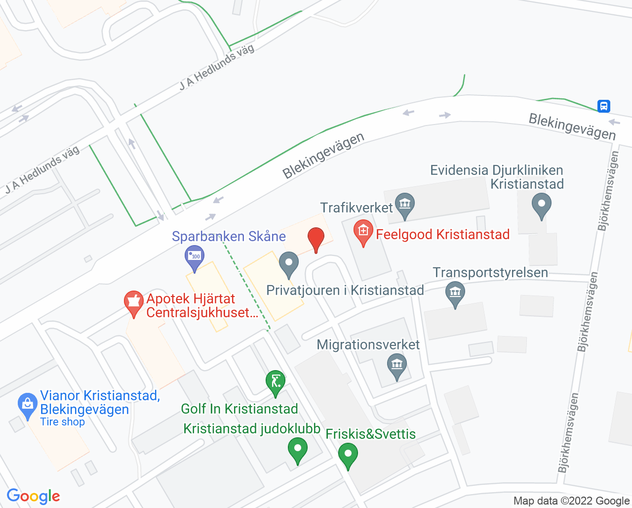 Karta till Sportmed Johan Asp, Kristianstad