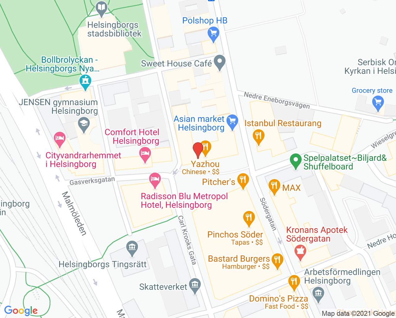 Karta till Audionova Helsingborg Gasverksgatan