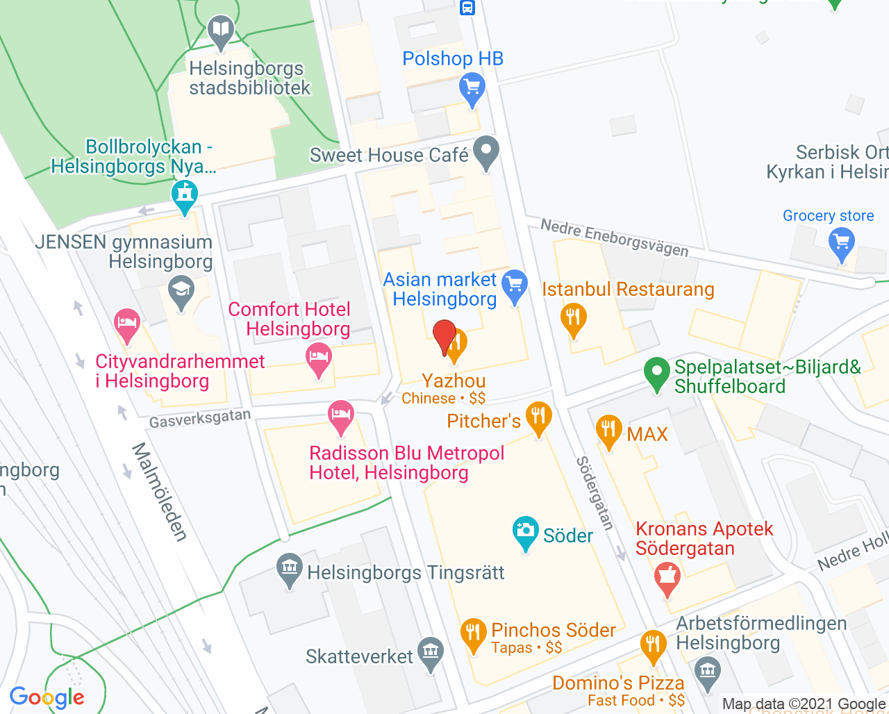 Karta till AudioNova Helsingborg