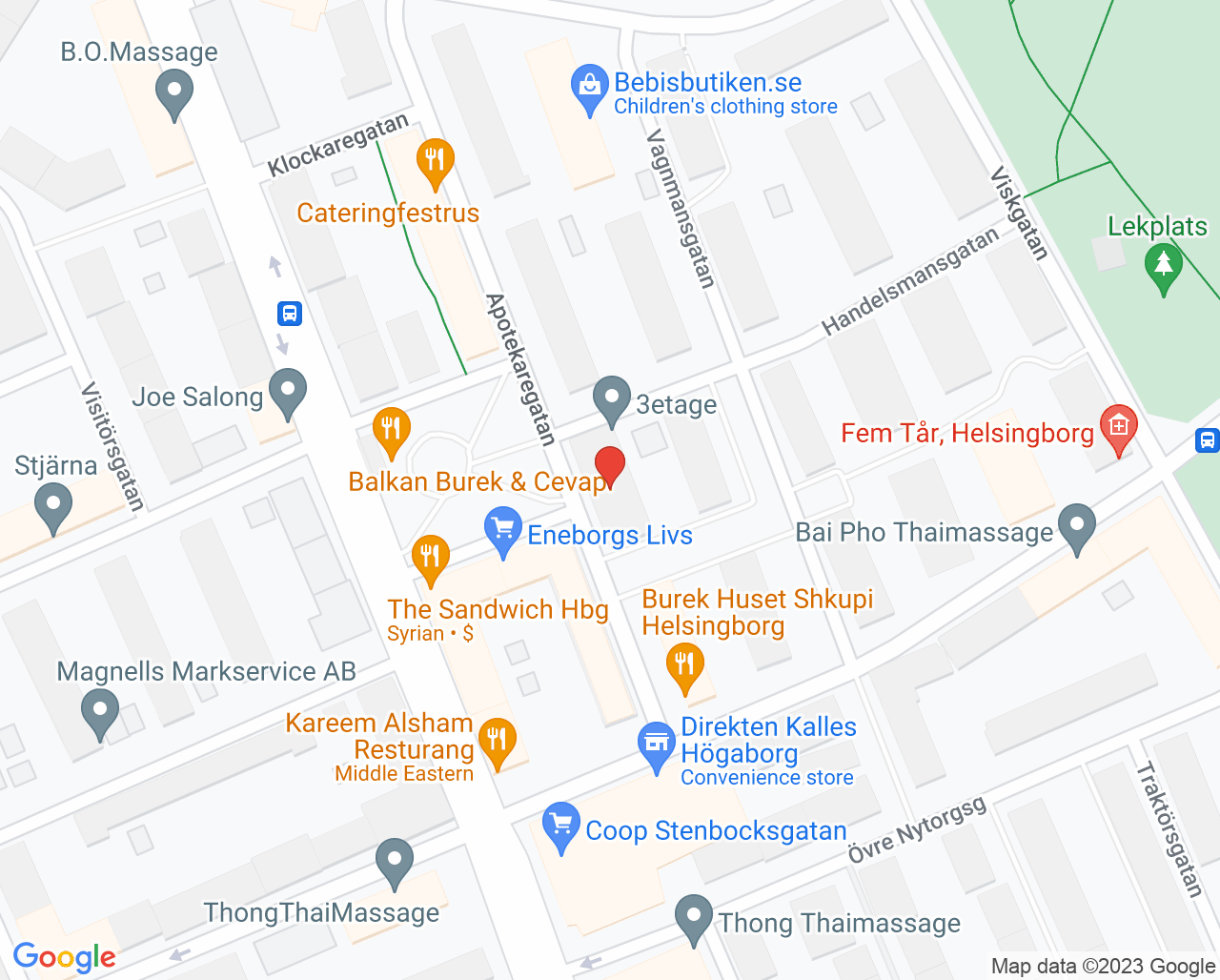 Karta till Odonto, Helsingborg