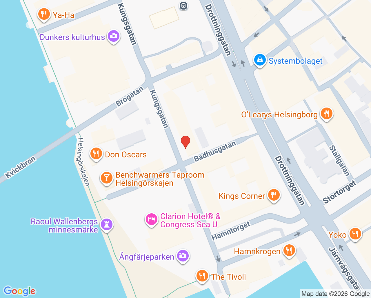Karta till Kungsgatans Tandvård Helsingborg
