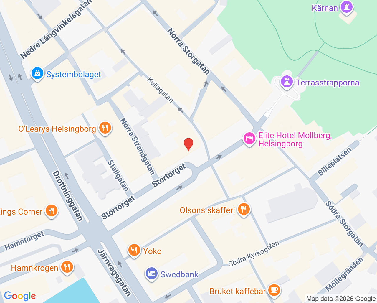 Karta till Tandläkare Lindström Rempe AB, Helsingborg