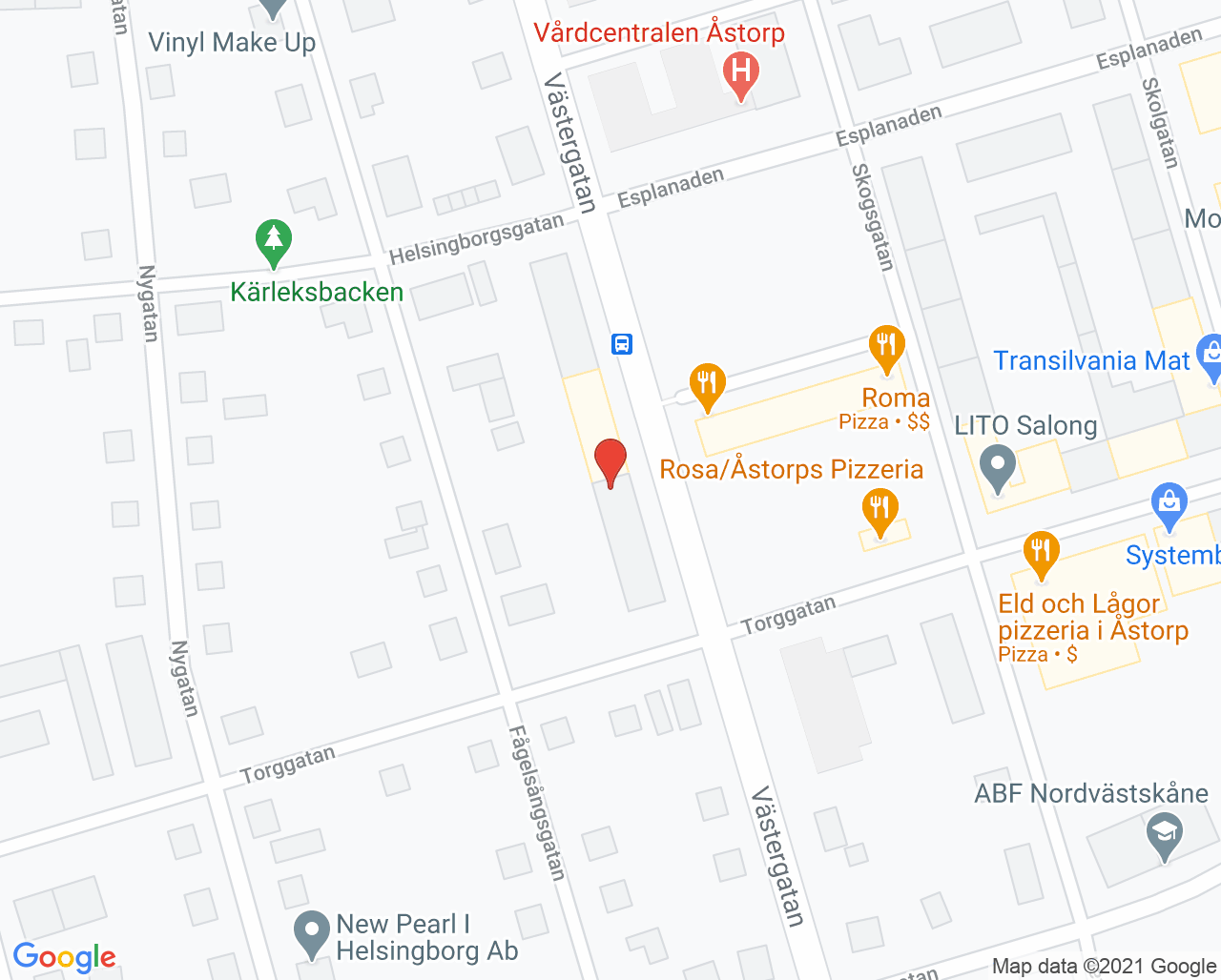 Karta till Tandläkare Anna Olsson, Åstorp
