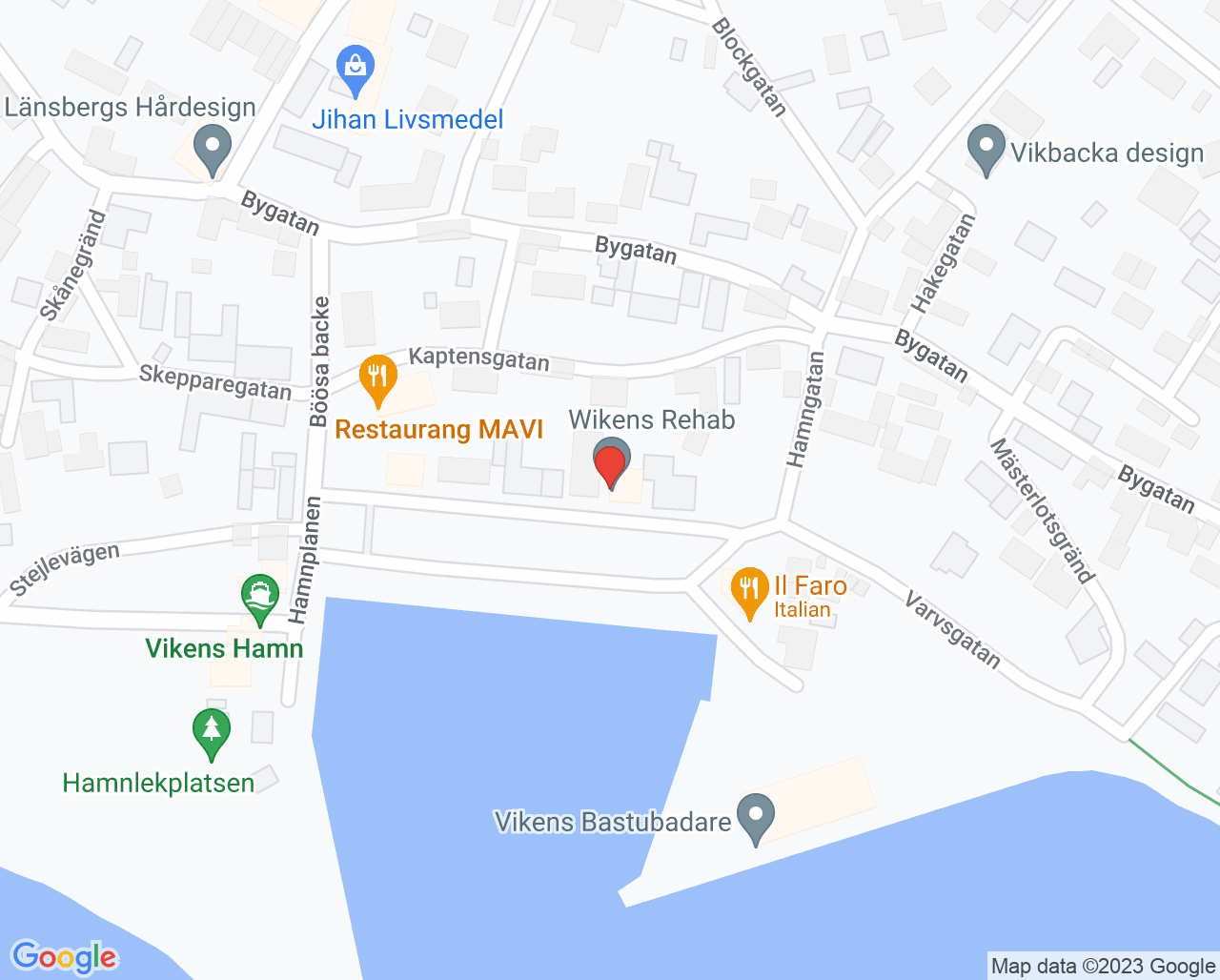 Karta till Wikens Rehab Jonna Jakobsson, Viken