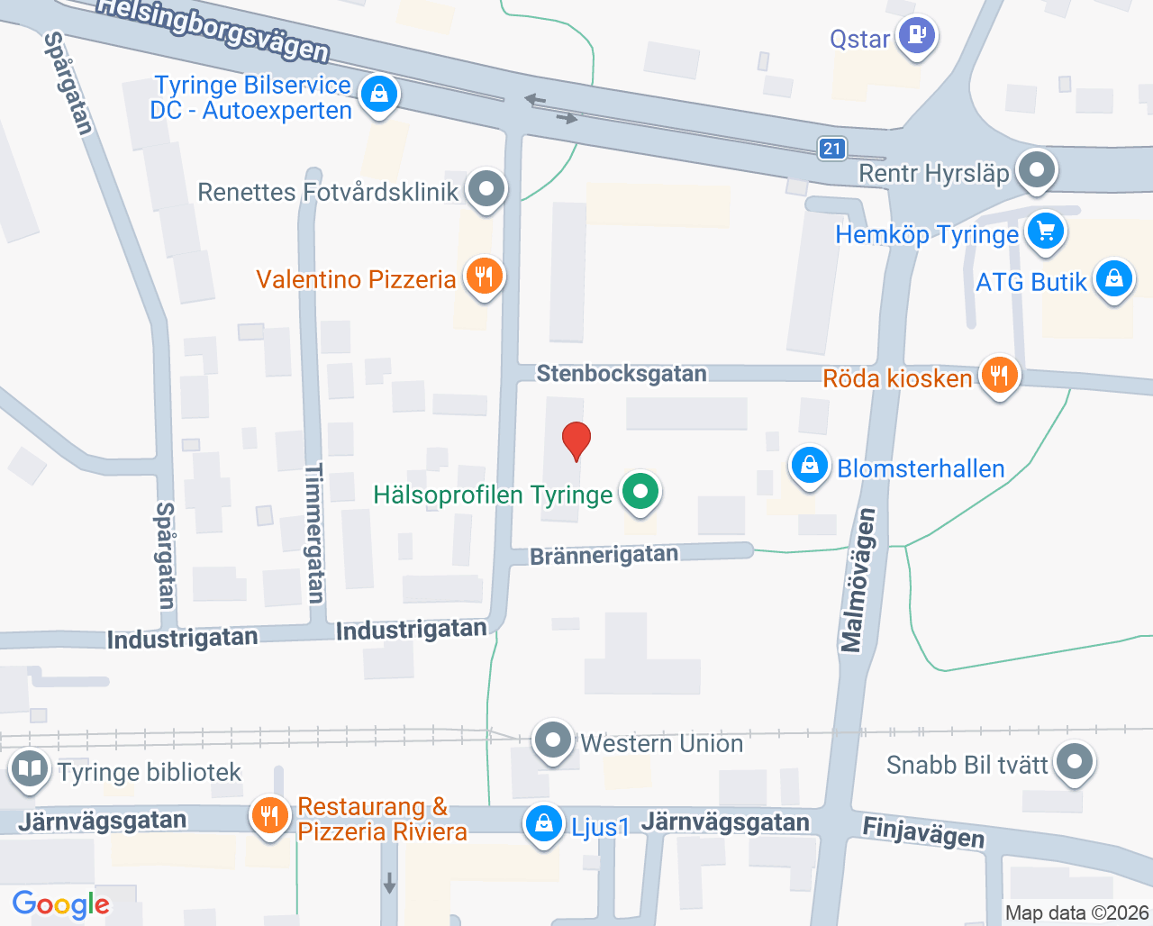 Karta till Tyringe Tandläkargrupp