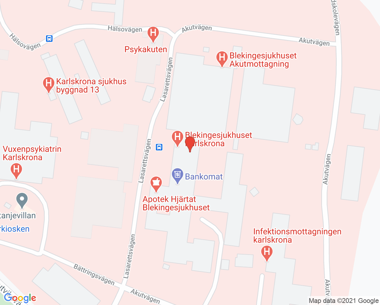 Karta till Centraloperationsavdelning, Karlskrona