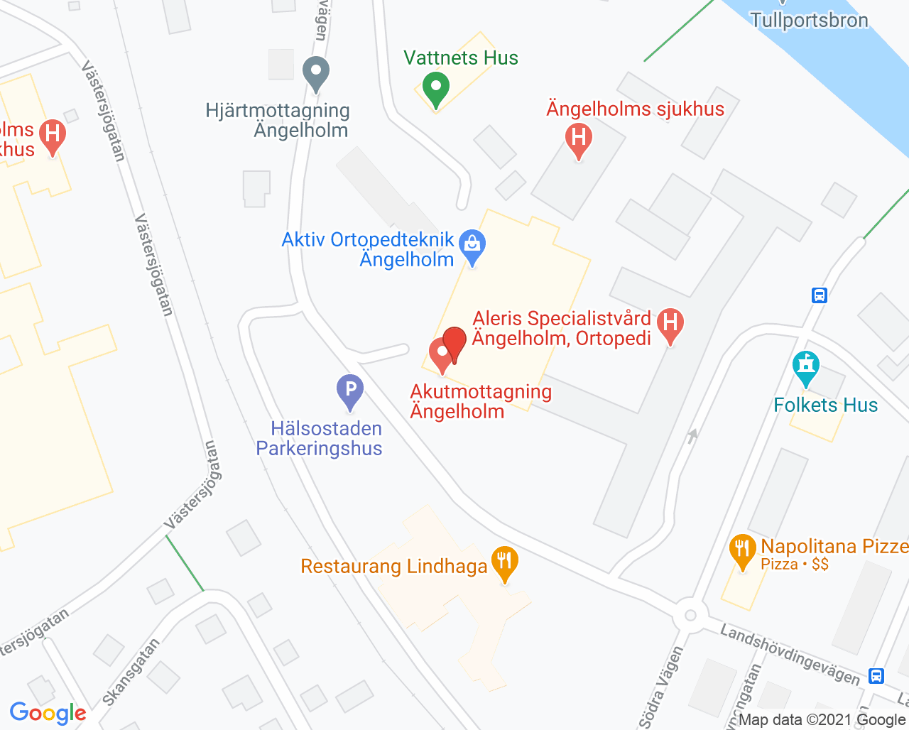 Karta till Akutmottagning Ängelholm