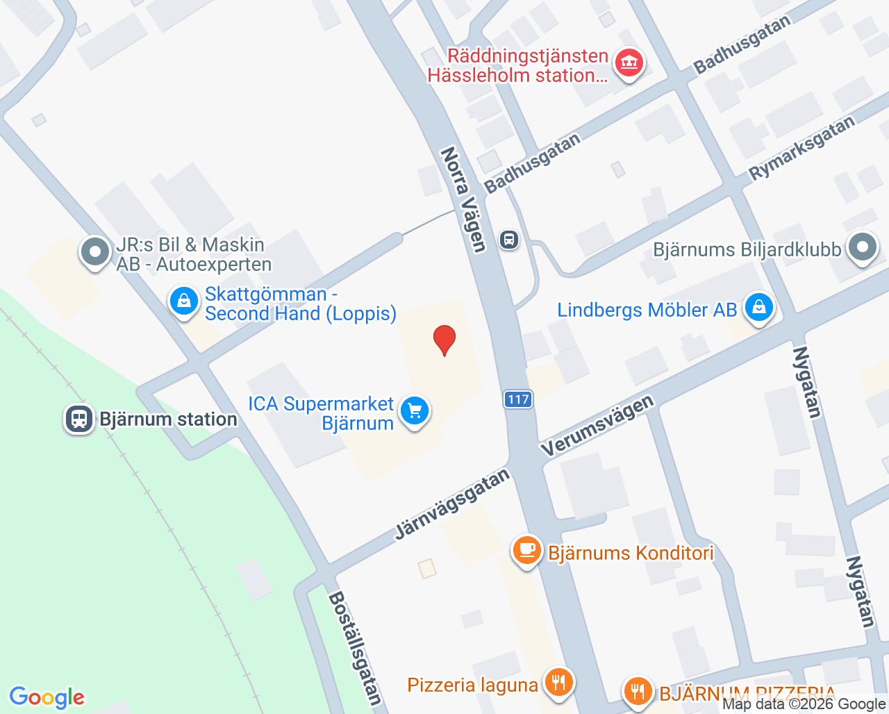 Karta till Vital Bjärnum