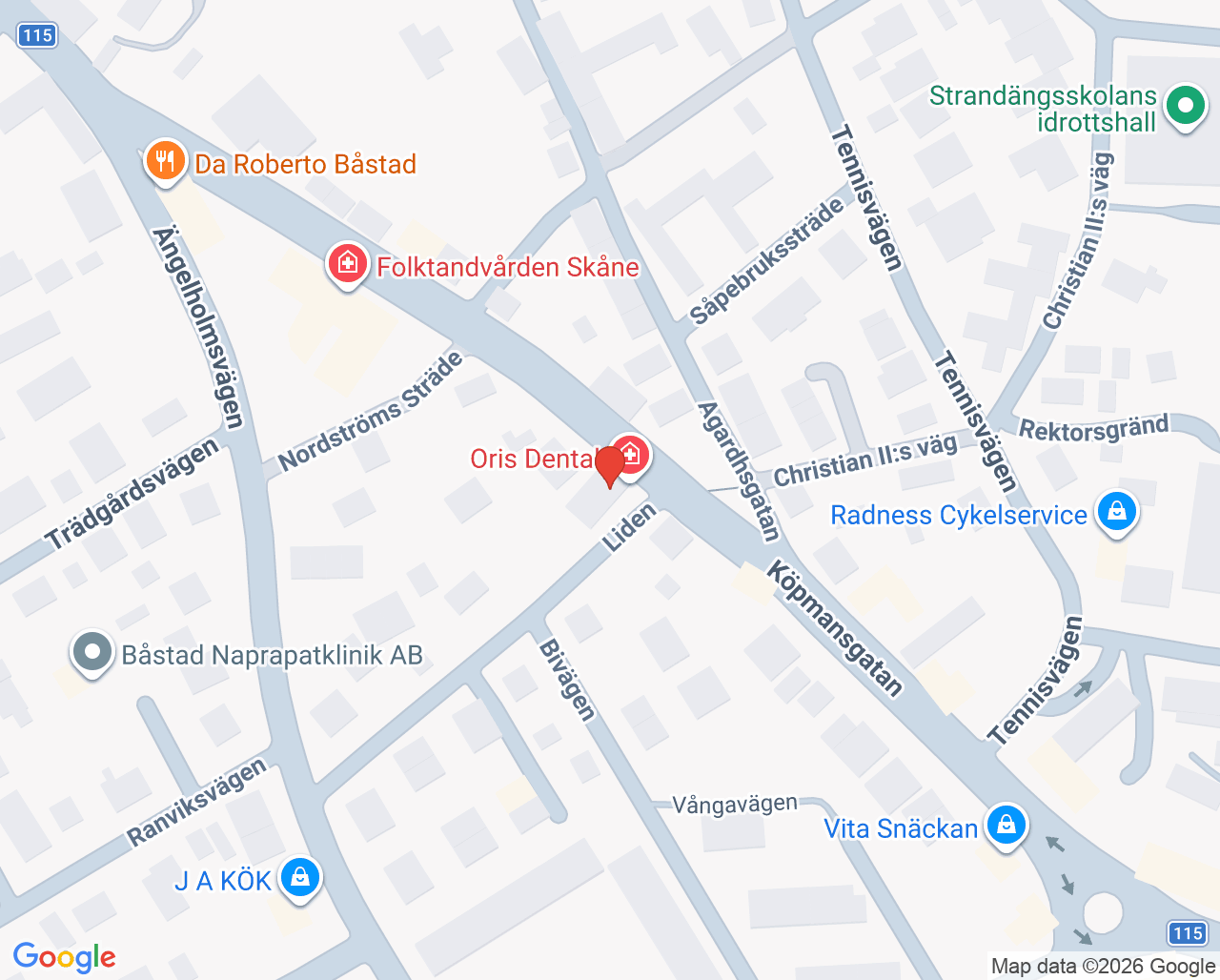 Karta till Oris Dental Båstad, Båstad