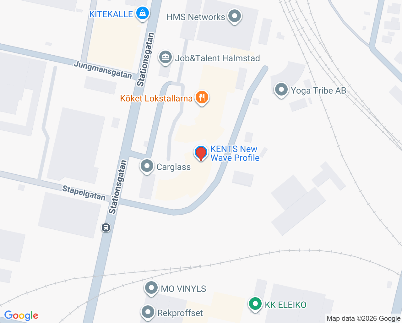 Karta till Fysioinwest, Halmstad