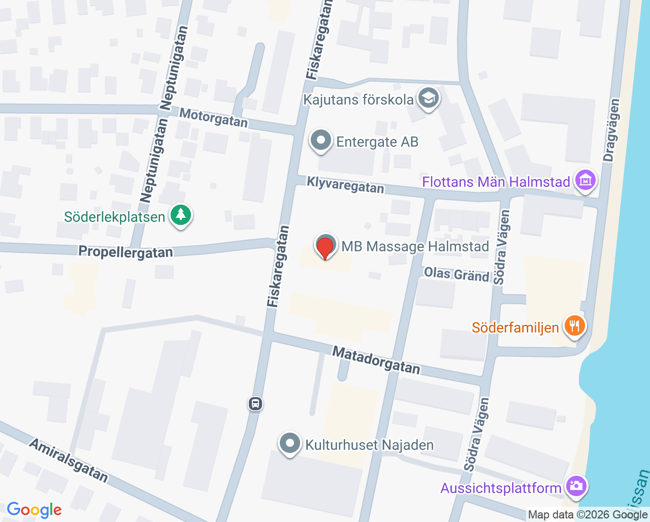 Karta till Inblick Fysioterapi och KBT, Halmstad